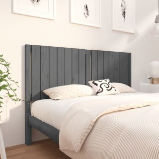 Wezgłowie łóżka, szare, 155,5x4x100 cm, lite drewno sosnowe