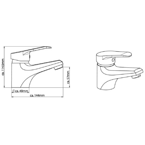 SCHÜTTE Bateria umywalkowa TESSA z mieszaczem, chromowa