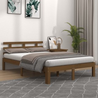 Rama łóżka, miodowy brąz, lite drewno, 120 x 200 cm