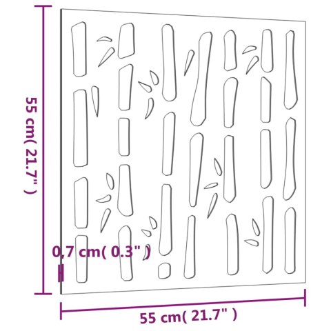 Ogrodowa dekoracja ścienna, 55x55 cm, stal kortenowska, bambus