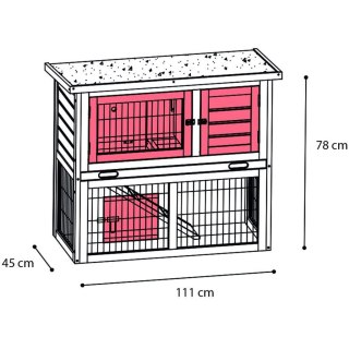 FLAMINGO Klatka dla królika Loft Urban, 111 x 45 x 78 cm