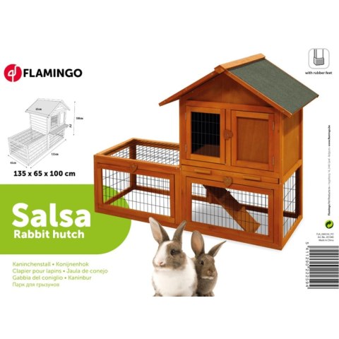 FLAMINGO Klatka dla królika Salsa, 135x65x100 cm, brązowa