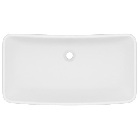 Umywalka prostokątna, matowa biel, 71x38 cm, ceramiczna