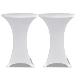 Obrus na stół barowy Ø 60 cm, biały, elastyczny, 2 szt.