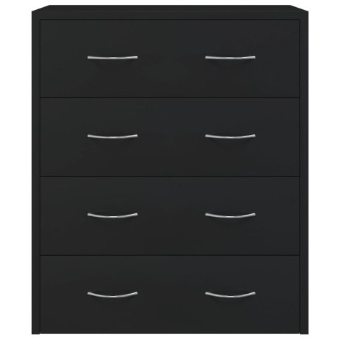 Komoda z 4 szufladami, 60 x 30,5 x 71 cm, czarna