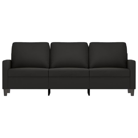 Sofa 3-osobowa, czarny, 180 cm, tapicerowana aksamitem