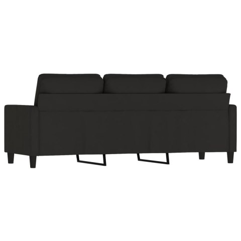 Sofa 3-osobowa, czarny, 180 cm, tapicerowana aksamitem