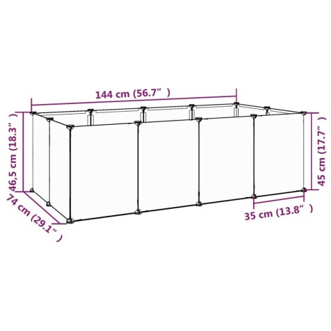 Klatka dla małych zwierząt, bezbarwna, 144x74x46,5 cm PP i stal