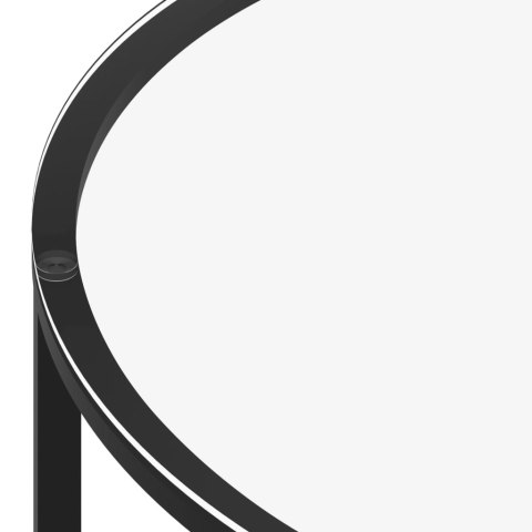 Stolik kawowy, czarna rama i bezbarwne szkło hartowane, 70 cm