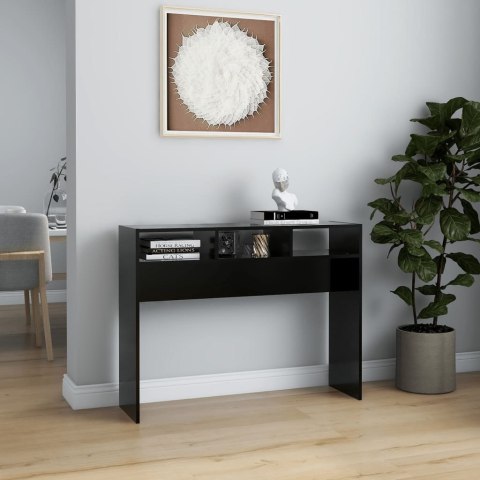 Stolik konsolowy, czarny, 105x30x80 cm, płyta wiórowa