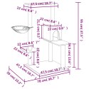 Drapak dla kota z sizalowymi słupkami, ciemnoszary, 95 cm