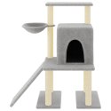 Drapak dla kota z sizalowymi słupkami, jasnoszary, 96,5 cm