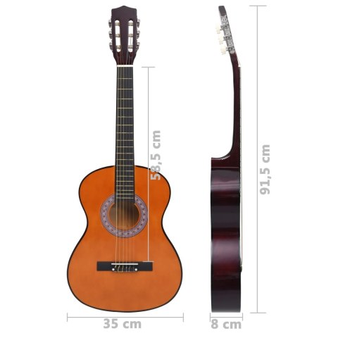 Gitara klasyczna dla początkujących, 3/4 (36"), drewno lipowe