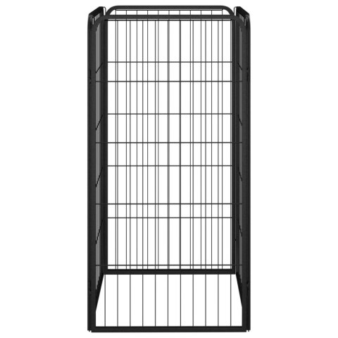 Kojec dla psa, 4 panele, czarny, 50x100 cm, stalowy