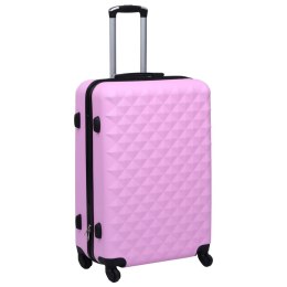 Twarda walizka na kółkach, różowa, ABS