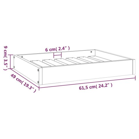 Legowisko dla psa, szare, 61,5x49x9 cm, lite drewno sosnowe