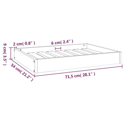 Legowisko dla psa, szare, 71,5x54x9 cm, lite drewno sosnowe