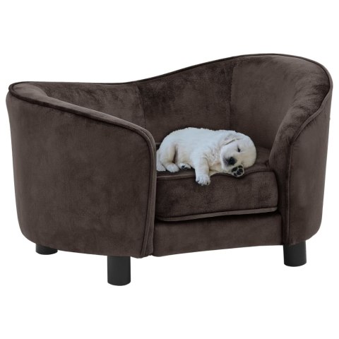 Sofa dla psa, brązowa, 69x49x40 cm, pluszowa