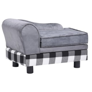 Sofa dla psa, szara, 57x34x36 cm, pluszowa