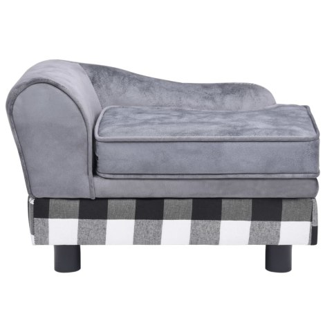 Sofa dla psa, szara, 57x34x36 cm, pluszowa