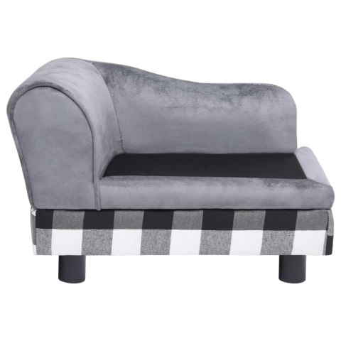 Sofa dla psa, szara, 57x34x36 cm, pluszowa