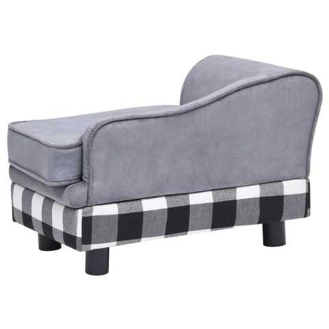 Sofa dla psa, szara, 57x34x36 cm, pluszowa