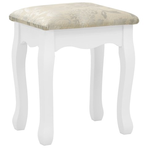 Toaletka ze stołkiem, biała, 65x36x128 cm, drewno paulowni, MDF