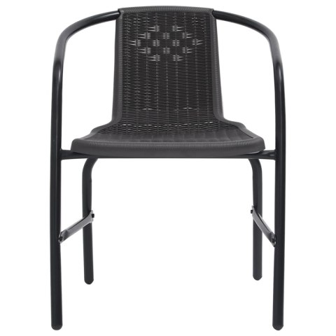 Krzesła ogrodowe, 6 szt., rattan syntetyczny i stal, 110 kg