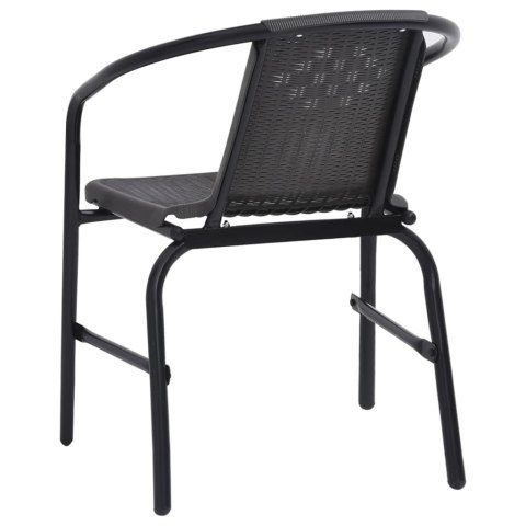 Krzesła ogrodowe, 6 szt., rattan syntetyczny i stal, 110 kg