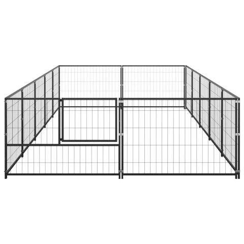 Kojec dla psa, czarny, 10 m², stalowy