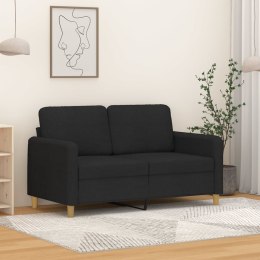 Sofa 2-osobowa, czarna, 120 cm, tapicerowana tkaniną