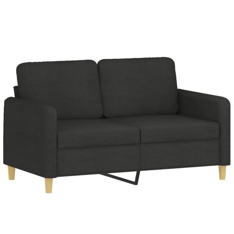 Sofa 2-osobowa, czarna, 120 cm, tapicerowana tkaniną