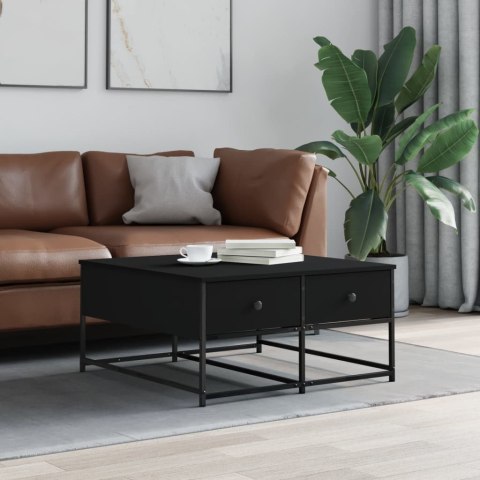 Stolik kawowy, czarny, 80x80x40 cm, materiał drewnopochodny