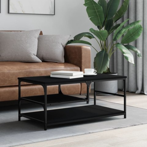 Stolik kawowy, czarny, 90x49x40 cm, materiał drewnopochodny