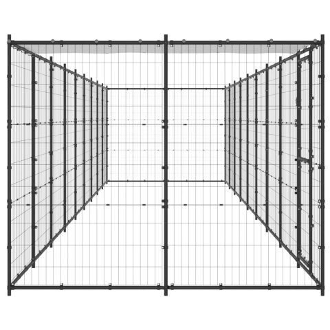 Kojec dla psa, z zadaszeniem, stalowy, 21,78 m²