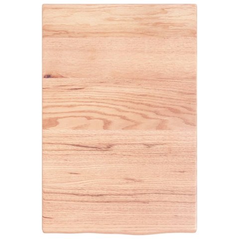 Półka, jasnobrązowa, 40x60x2 cm, lakierowane lite drewno dębowe