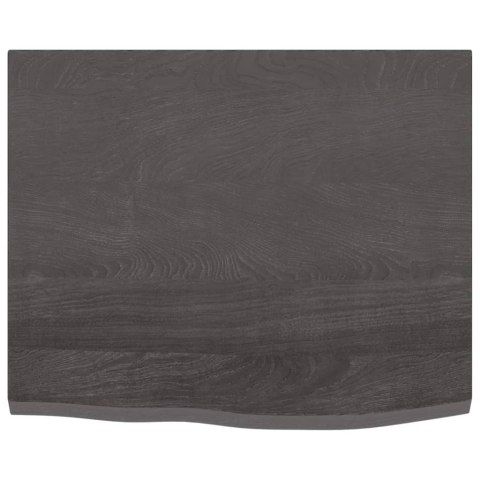 Półka, ciemnobrązowa, 60x50x2 cm, wykończone lite drewno dębowe