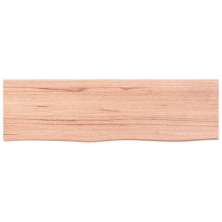 Półka, jasnobrązowa, 100x30x2cm, lakierowane lite drewno dębowe
