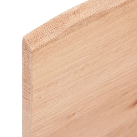 Półka, jasnobrązowa, 100x30x2cm, lakierowane lite drewno dębowe
