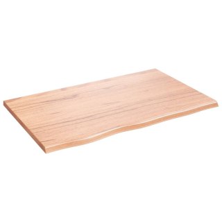 Półka, jasnobrązowa, 80x50x2 cm, lakierowane lite drewno dębowe