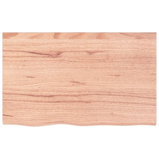 Półka, jasnobrązowa, 80x50x2 cm, lakierowane lite drewno dębowe