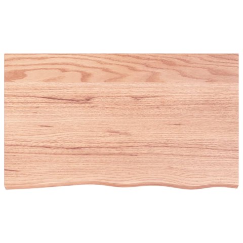 Półka, jasnobrązowa, 100x60x2cm, lakierowane lite drewno dębowe