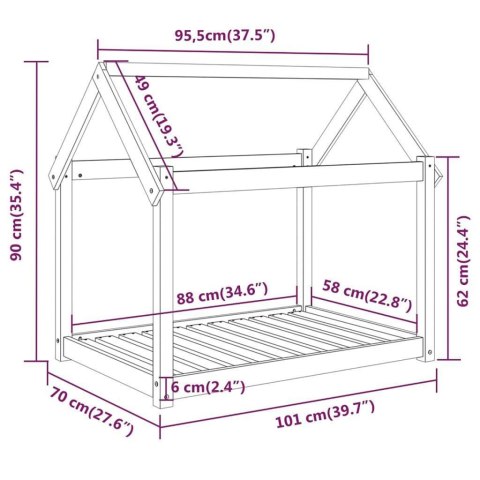 Legowisko dla psa, 101x70x90 cm, lite drewno sosnowe