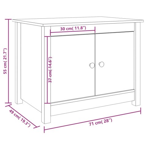 Stolik kawowy, 71x49x55 cm, lite drewno sosnowe