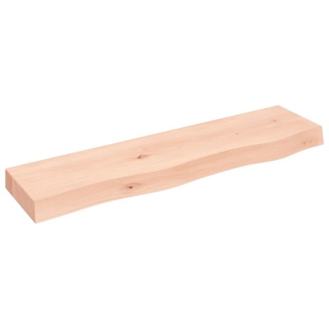 Półka, 80x20x6 cm, surowe lite drewno dębowe