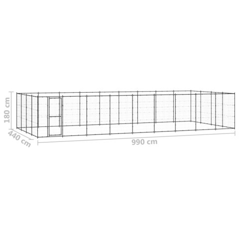 Kojec zewnętrzny dla psa, stalowy, 43,56 m²