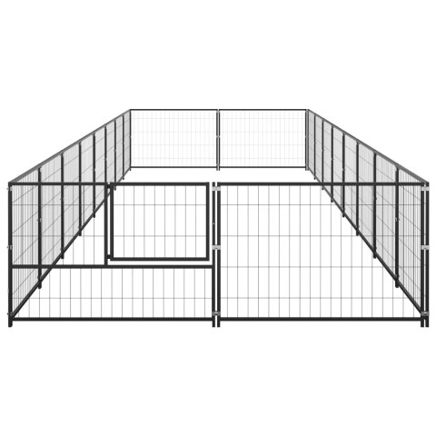 Kojec dla psa, czarny, 16 m², stalowy