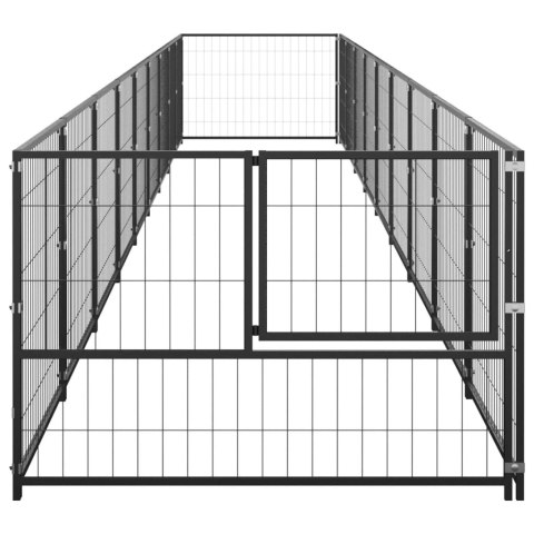 Kojec dla psa, czarny, 9 m², stalowy