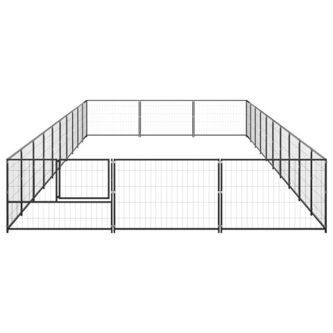 Kojec dla psa, czarny, 30 m², stalowy