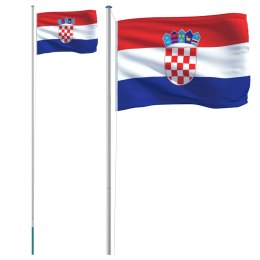Flaga Chorwacji z masztem, 6,23 m, aluminium